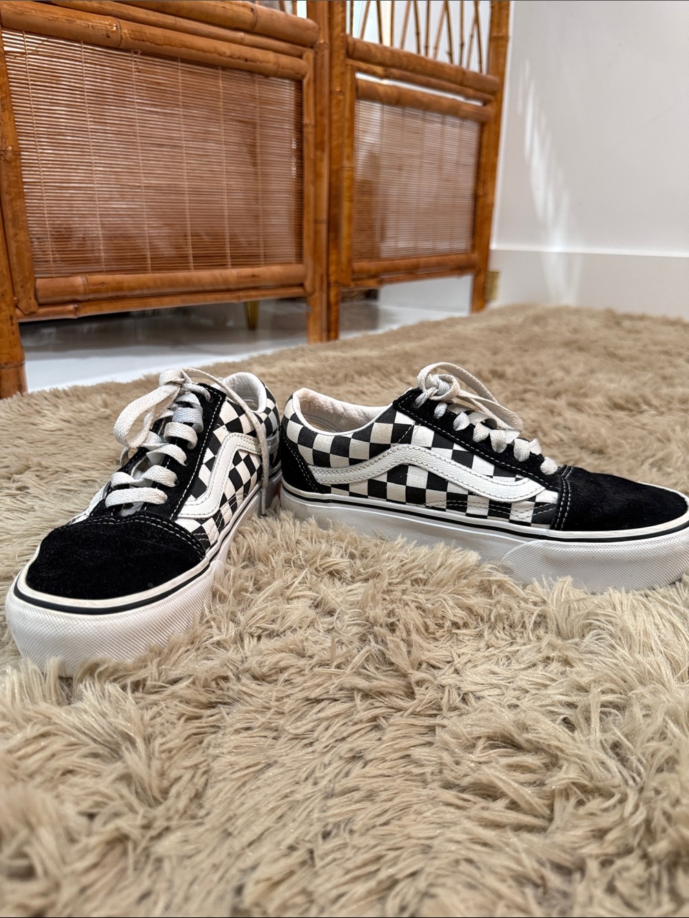 Vans Checkerboard Low-Top Sneakers - Black & White
